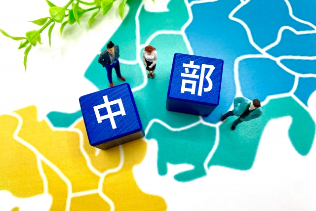 中部の地図